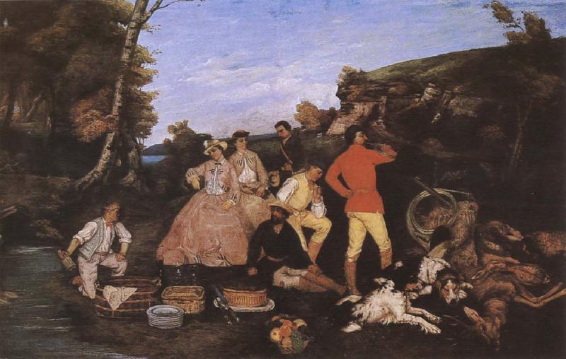 Gustave Courbet Hunter-s picnic Germany oil painting art